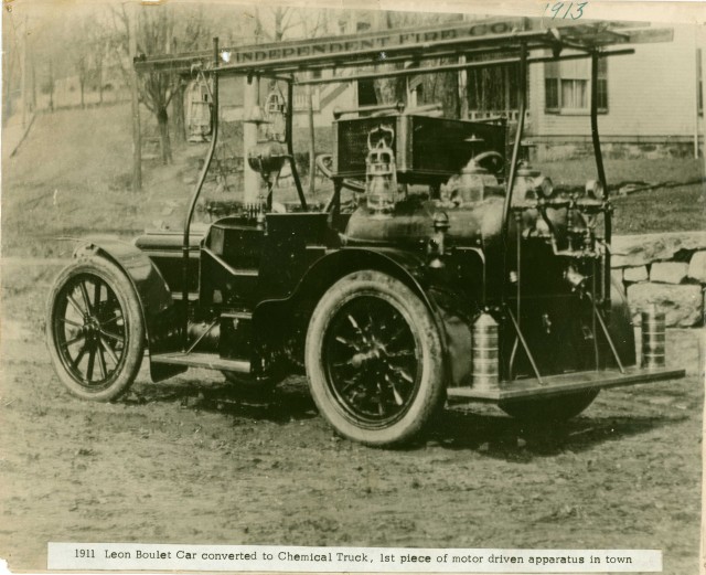 1911 Leon Boulet Car converted to Chemical Truck-1st piece of motor driven apparatus in Town.